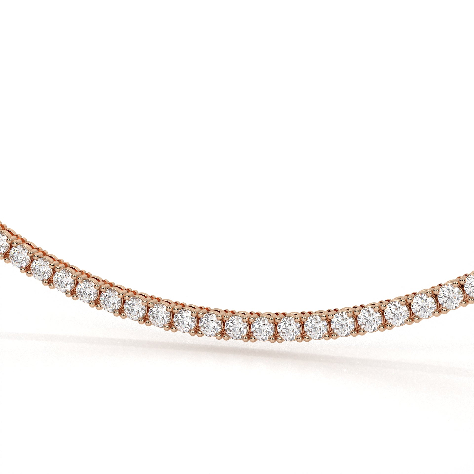 18 Carat Round Cut Lab Diamond Tennis Necklace