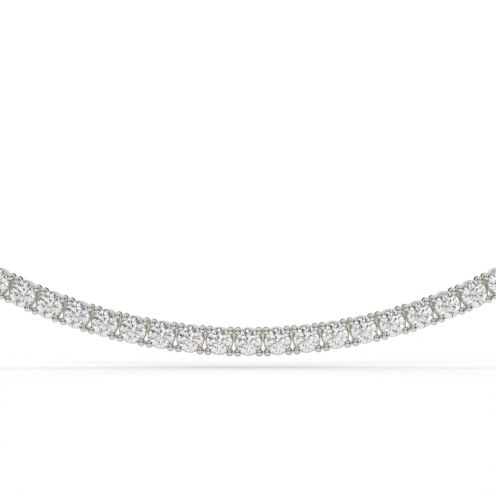 Round Cut Lab Diamond Tennis Necklace