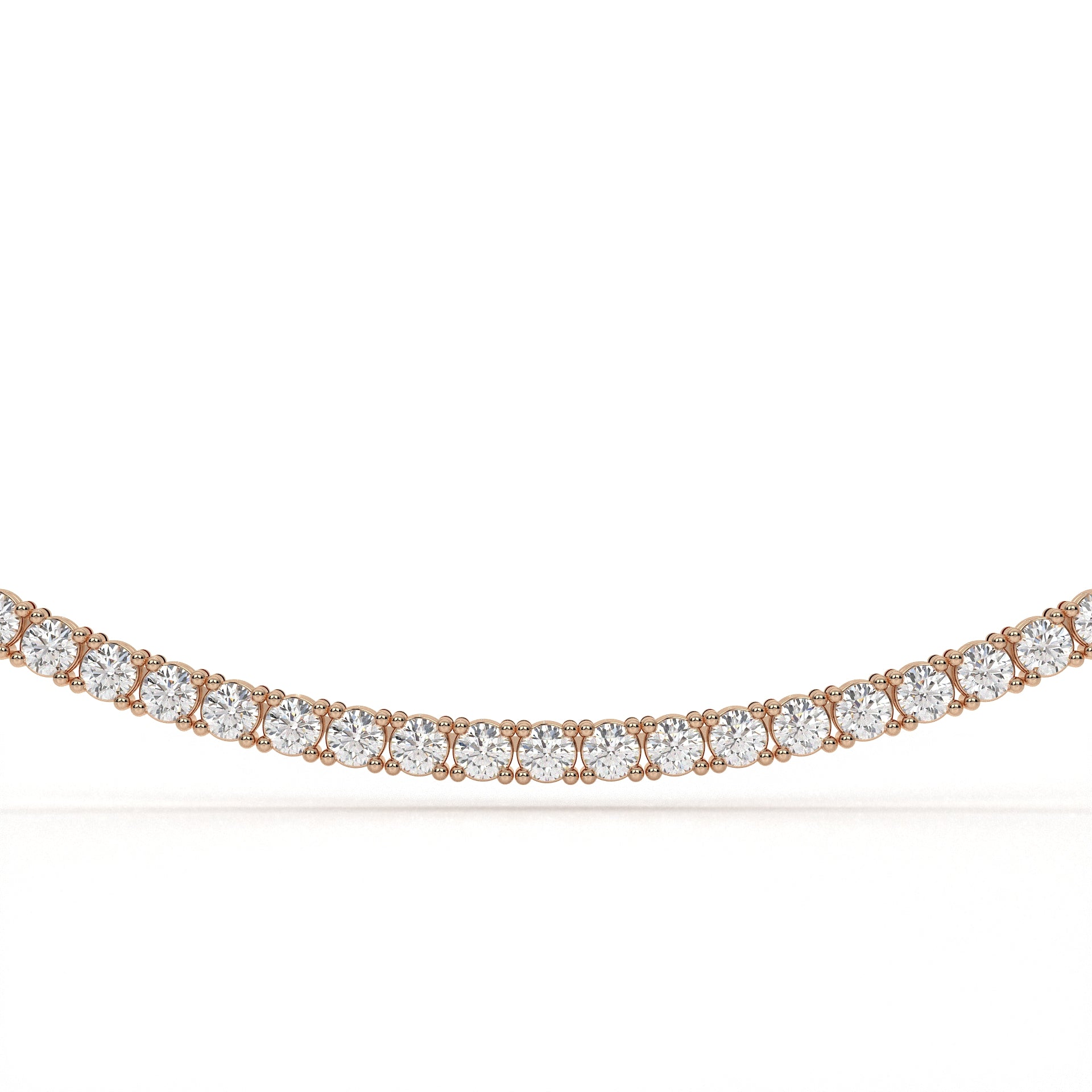 Round Cut Lab Diamond Tennis Necklace