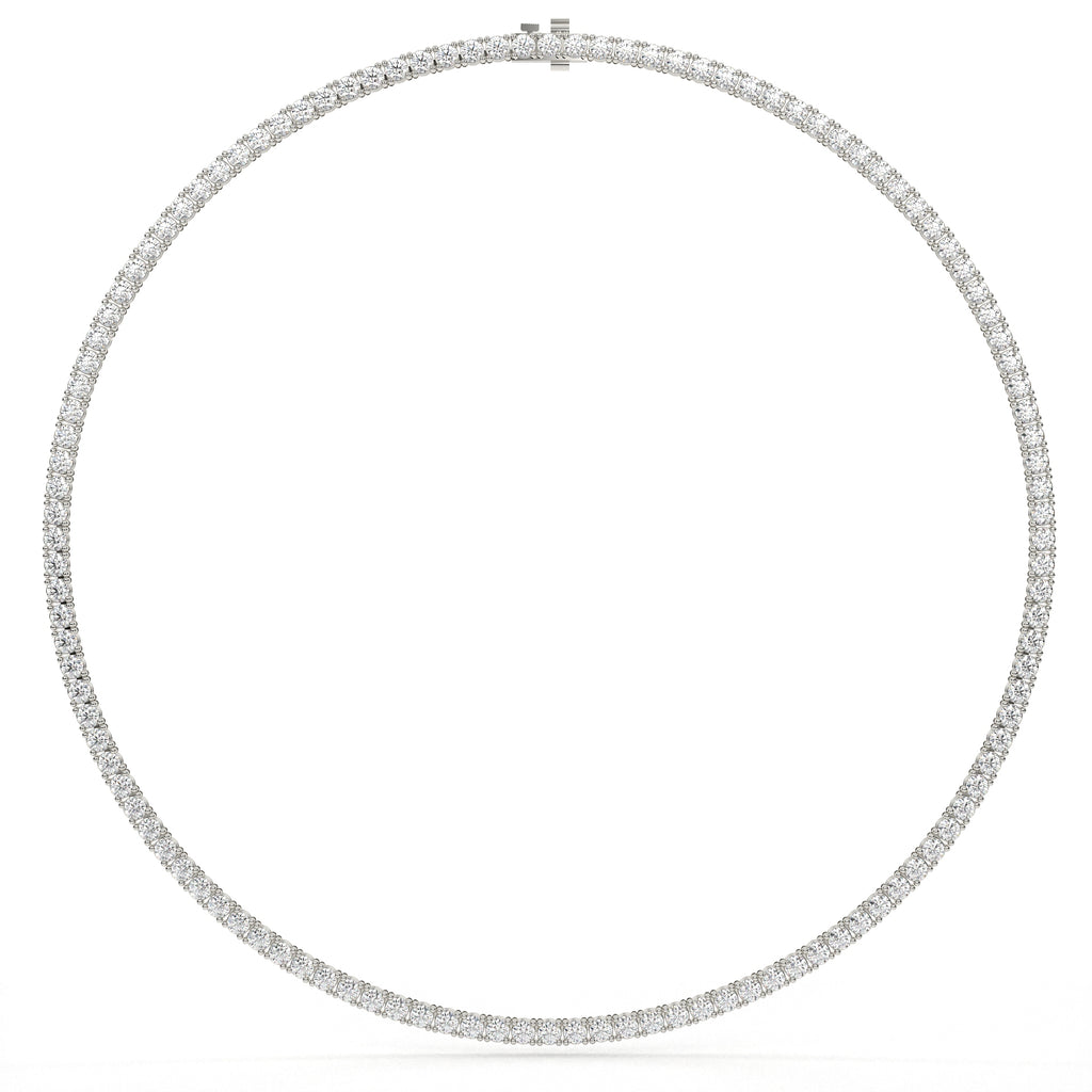 18 Carat Round Cut Lab Diamond Tennis Necklace