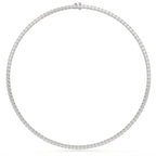 Round Cut Lab Diamond Tennis Necklace
