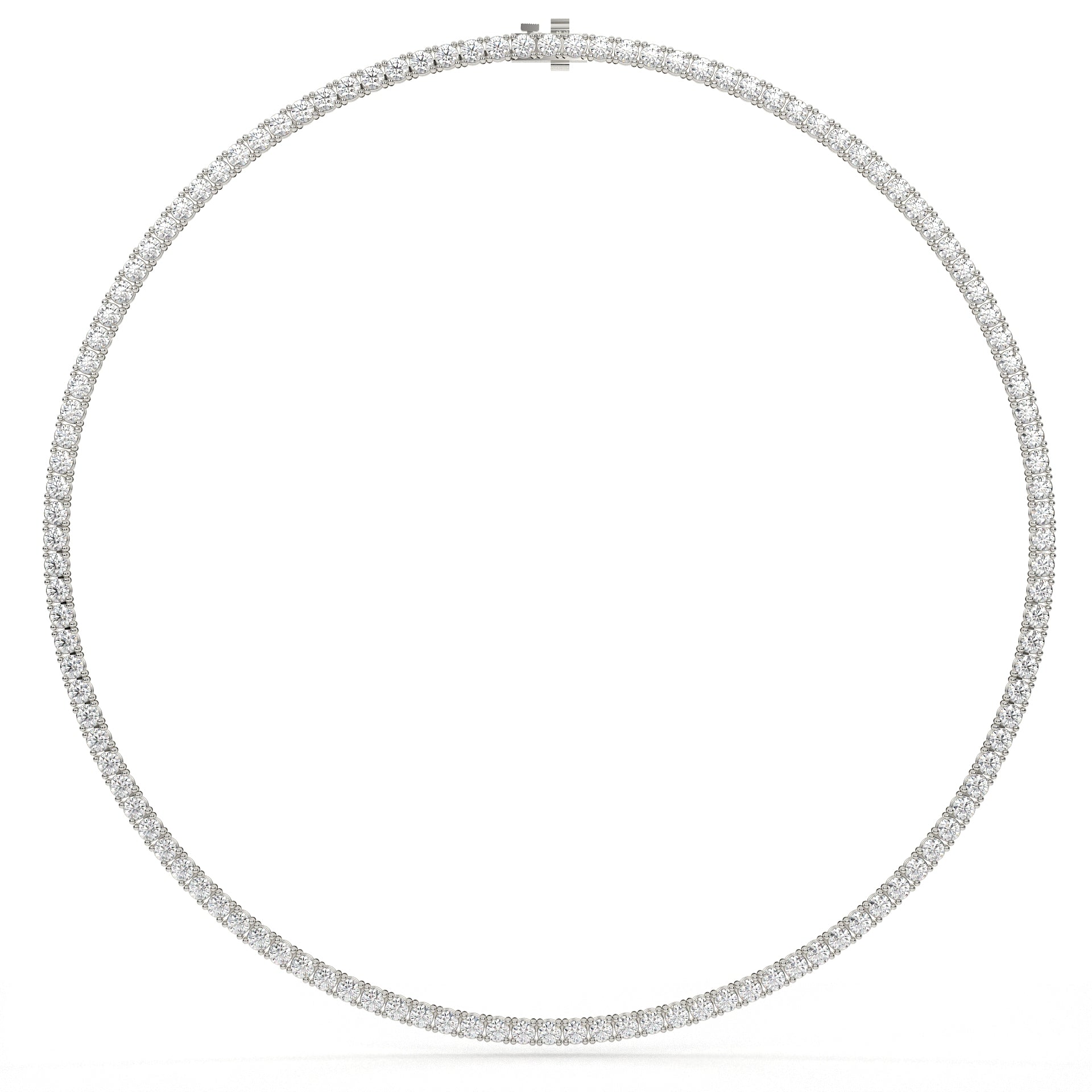 Round Cut Lab Diamond Tennis Necklace