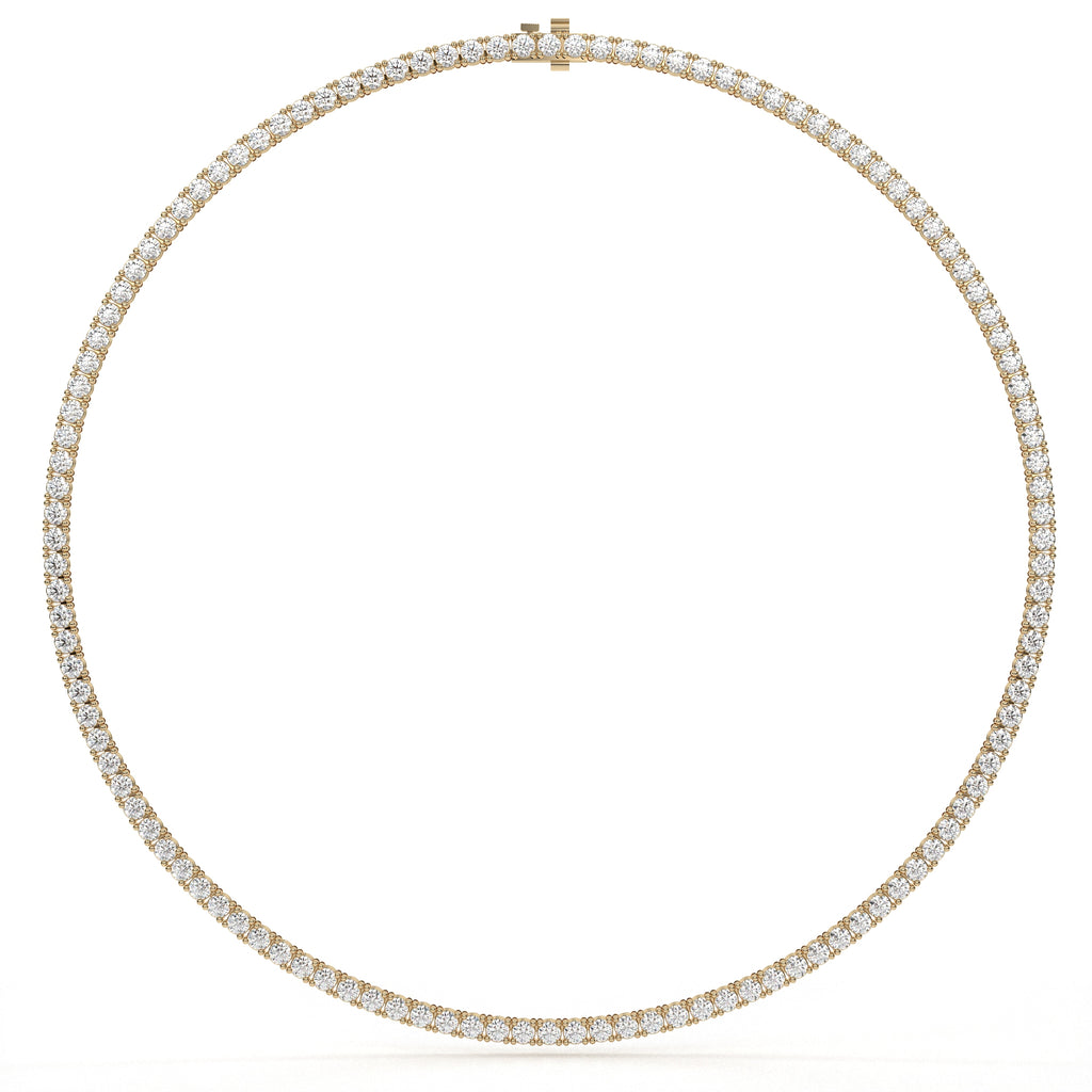 18 Carat Round Cut Lab Diamond Tennis Necklace