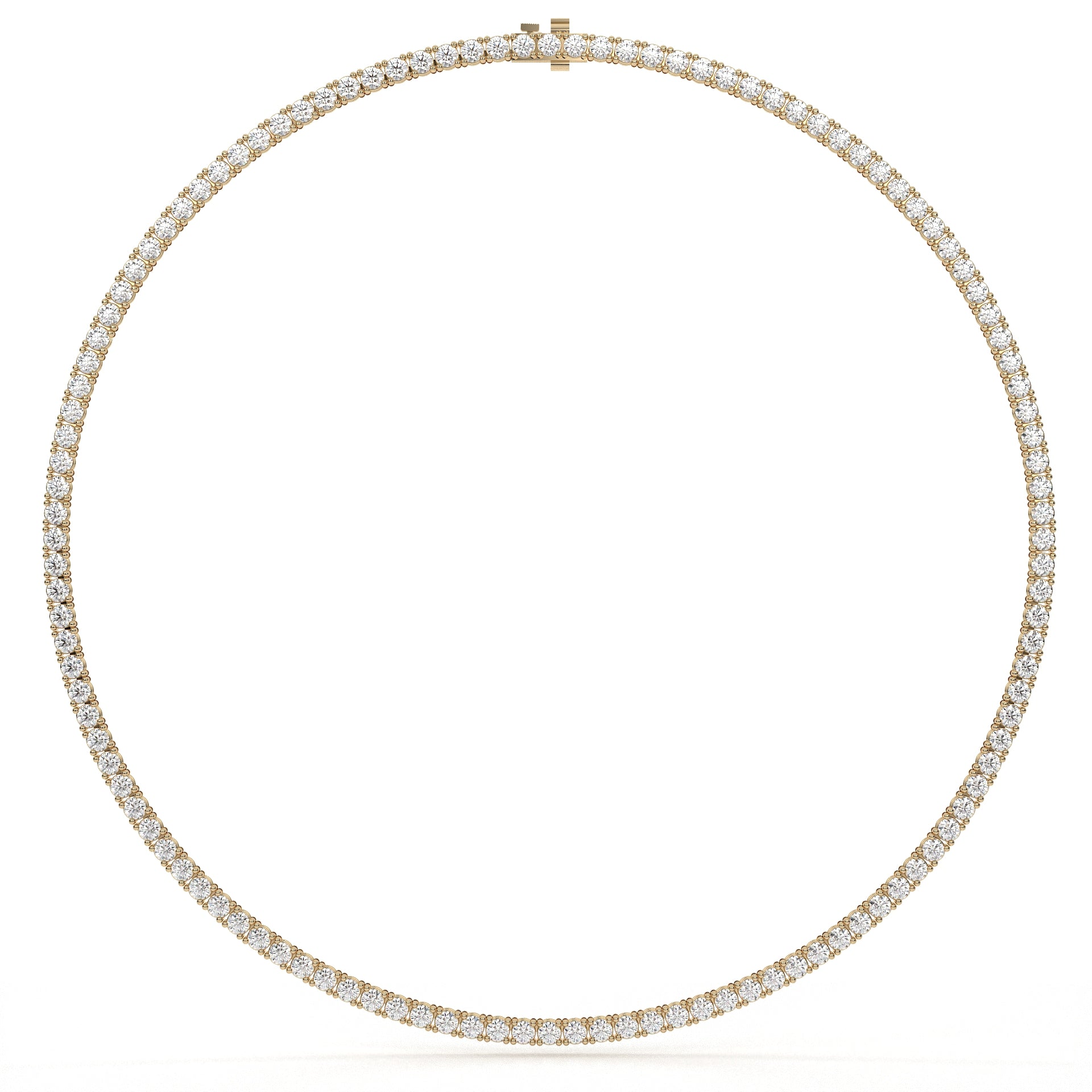 Round Cut Lab Diamond Tennis Necklace