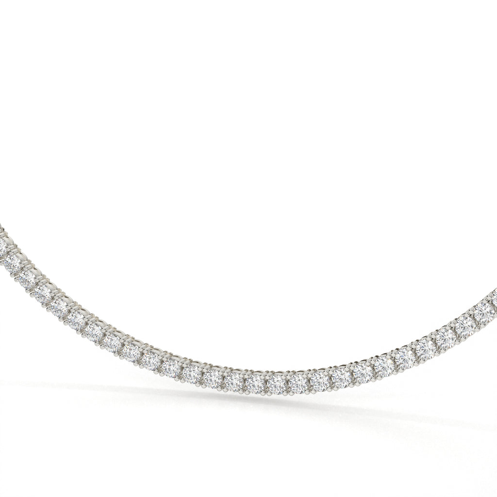 25.25 Carat Lab Grown Diamond Round Cut Tennis Necklace