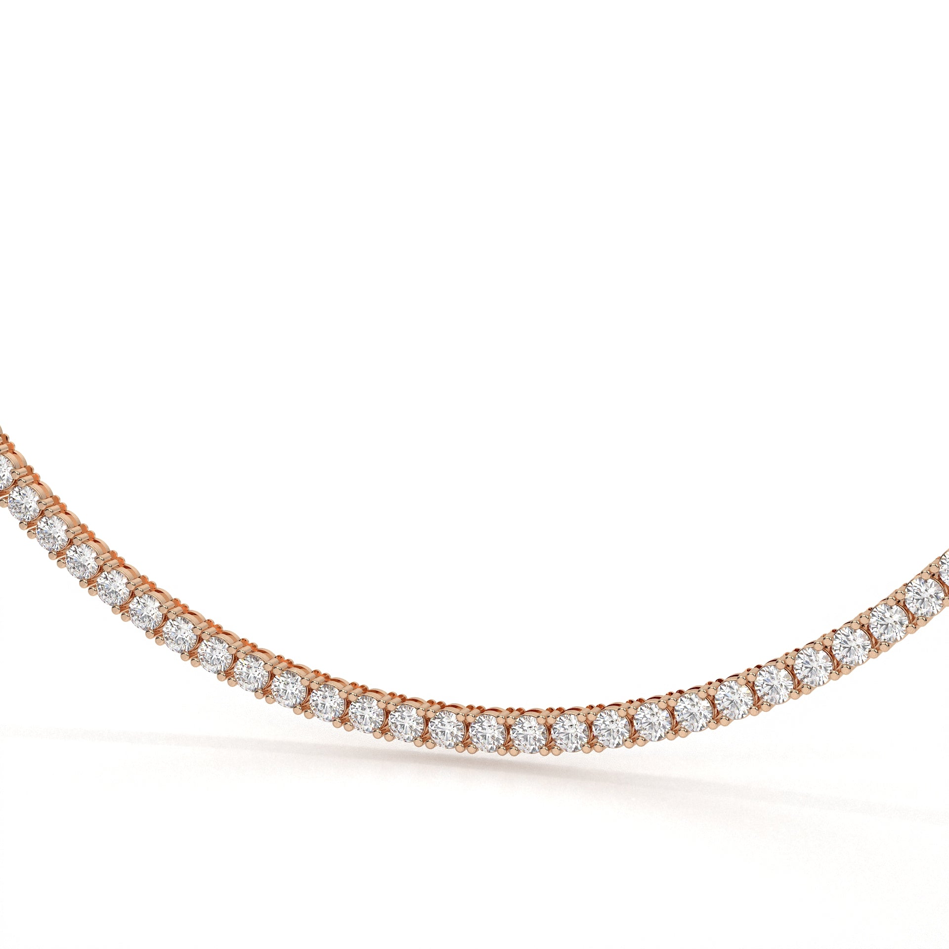Lab Grown Diamond Round Cut Tennis Necklace