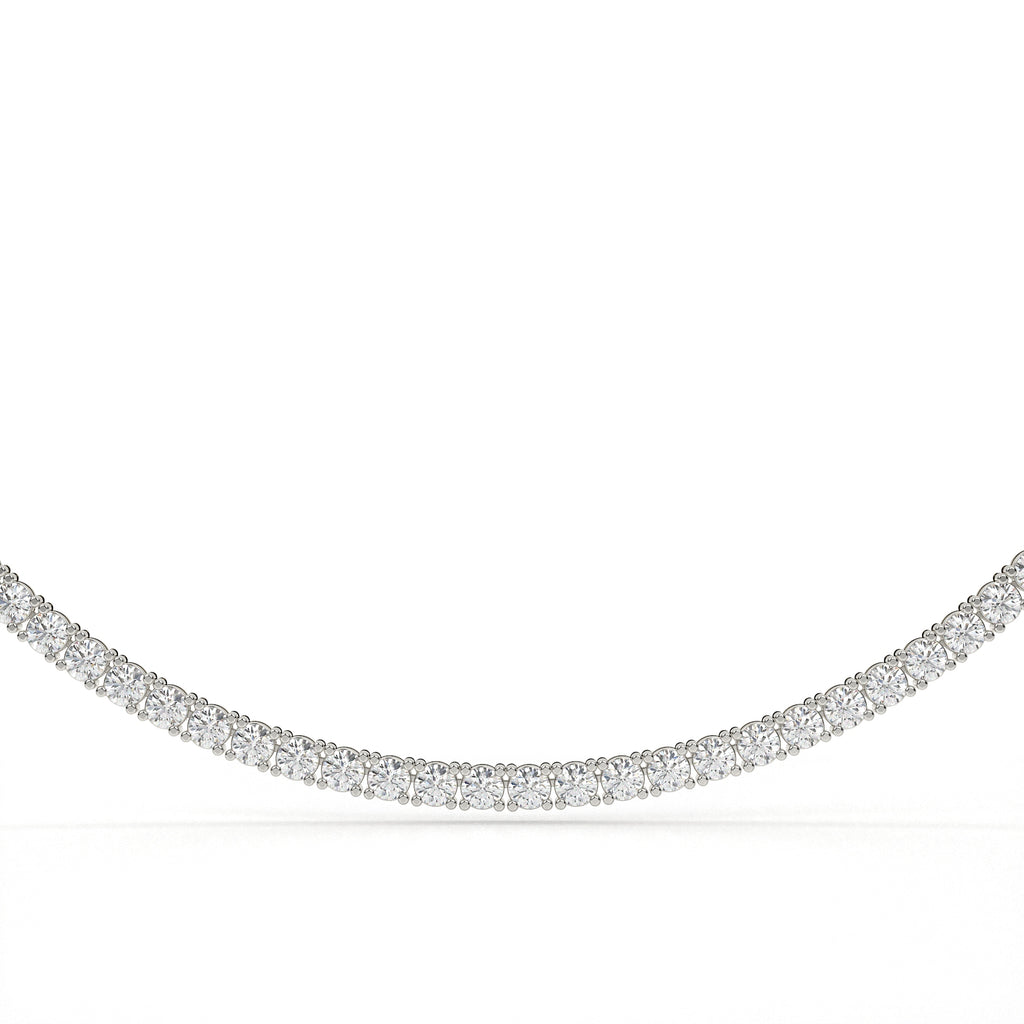 25.25 Carat Lab Grown Diamond Round Cut Tennis Necklace
