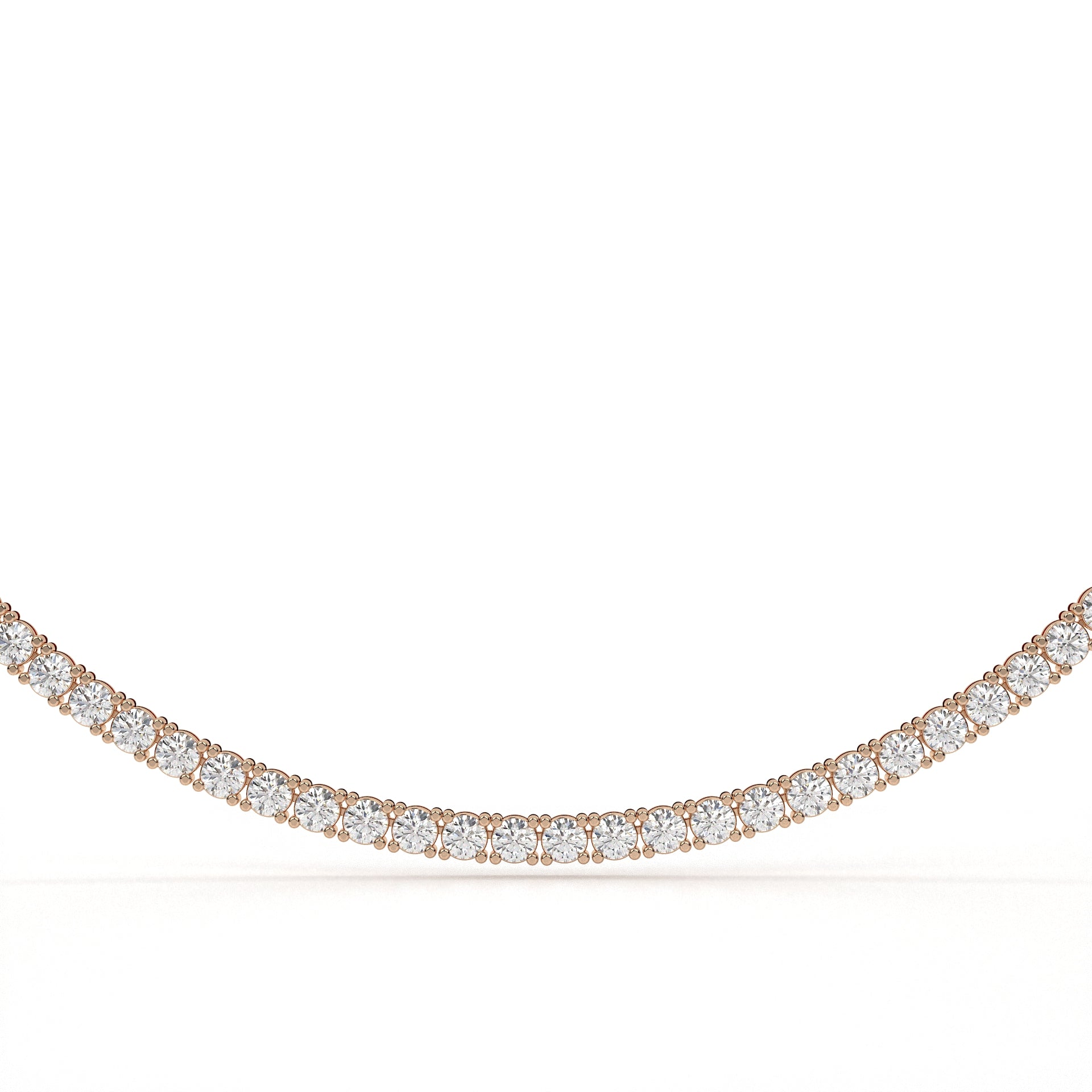 Lab Grown Diamond Round Cut Tennis Necklace