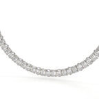 Emerald And Oval Diamond Tennis Necklace