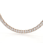 Emerald And Oval Diamond Tennis Necklace