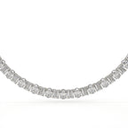 Emerald And Oval Diamond Tennis Necklace