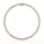 Emerald And Oval Diamond Tennis Necklace