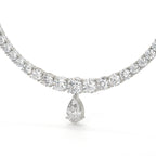 Carat Pear And Round Diamond Drop Necklace