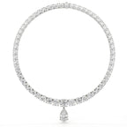 Carat Pear And Round Diamond Drop Necklace