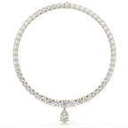 Carat Pear And Round Diamond Drop Necklace