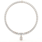 Carat Pear And Round Diamond Drop Necklace