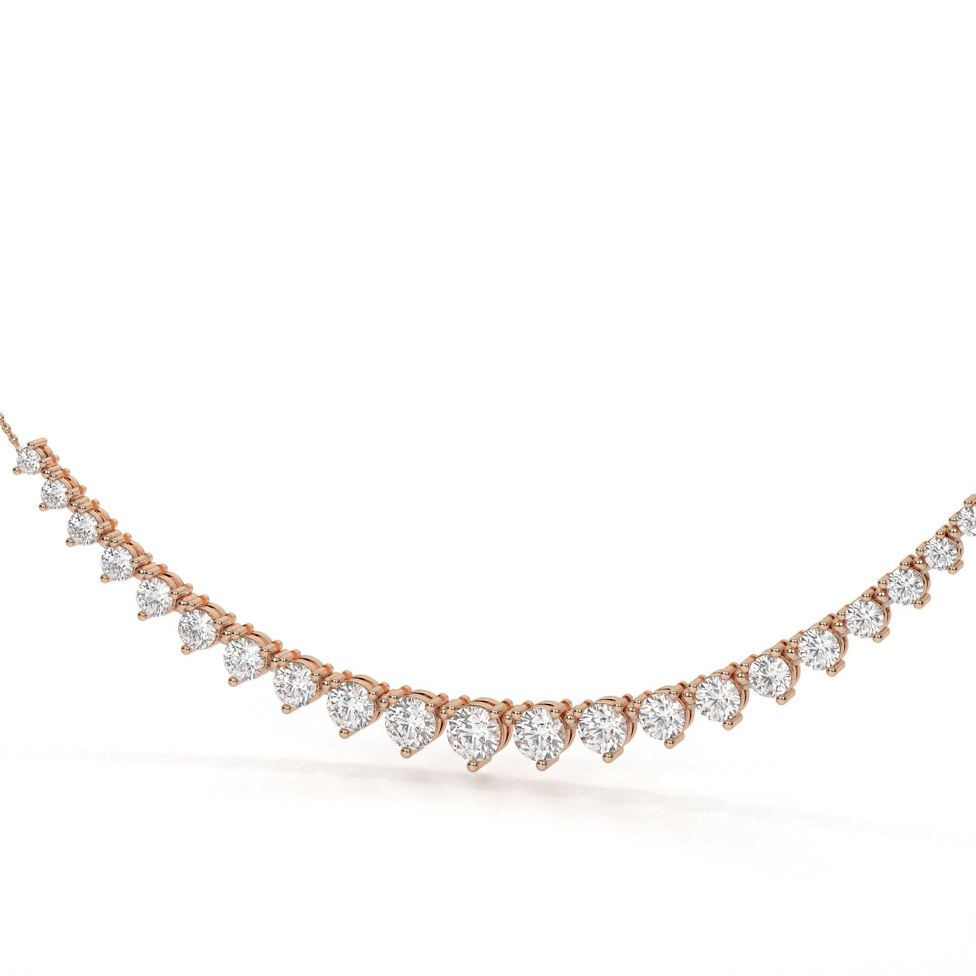Modern Round Cut Diamond Necklace For Women