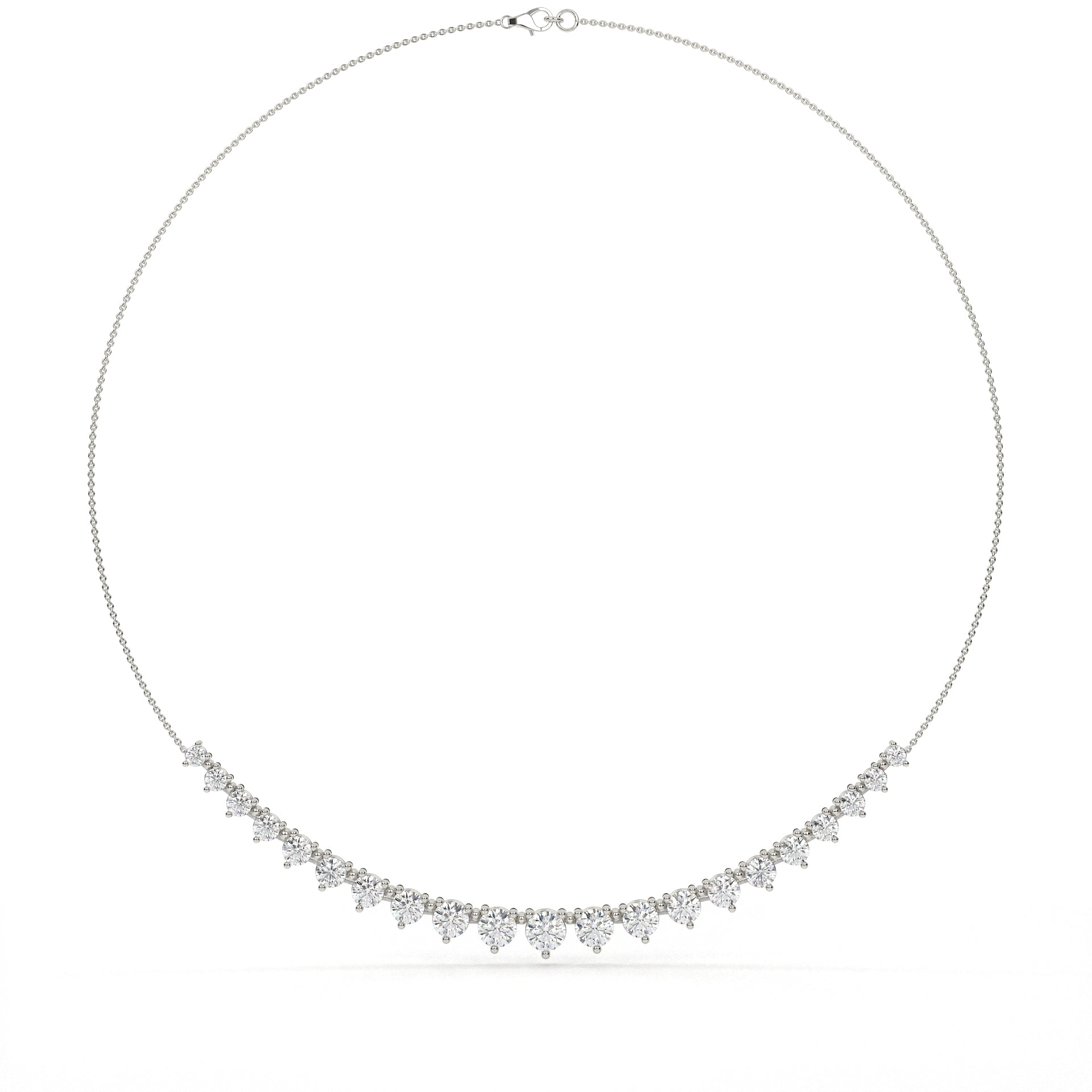 Modern Round Cut Diamond Necklace For Women