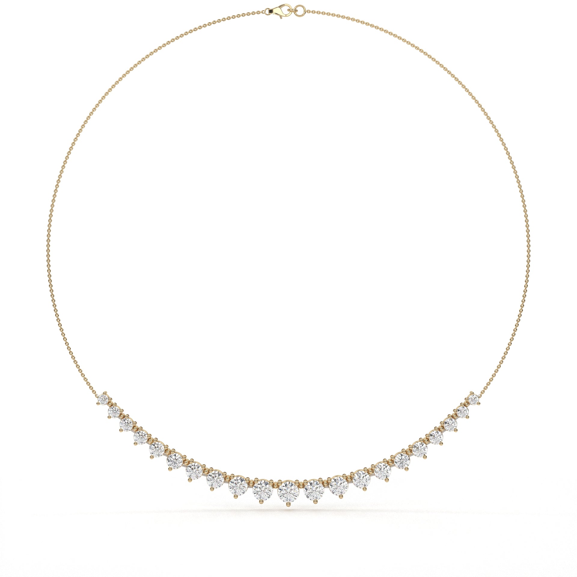 Modern Round Cut Diamond Necklace For Women