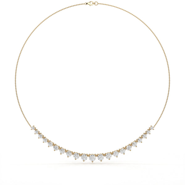 Modern Round Cut Diamond Necklace For Women