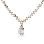 Pear And Oval Lab Grown Diamond Drop Necklace