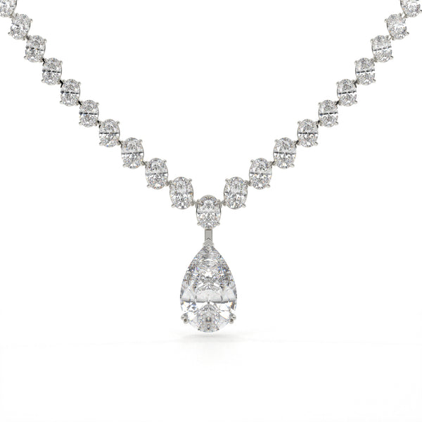 Pear And Oval Lab Grown Diamond Drop Necklace