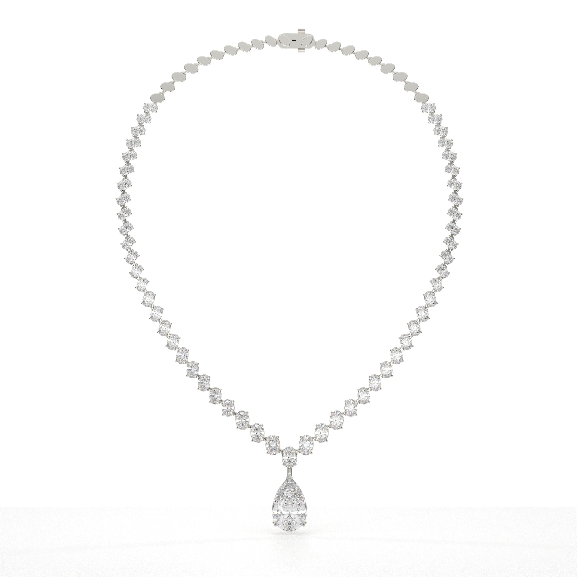 Pear And Oval Lab Grown Diamond Drop Necklace