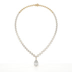 Pear And Oval Lab Grown Diamond Drop Necklace