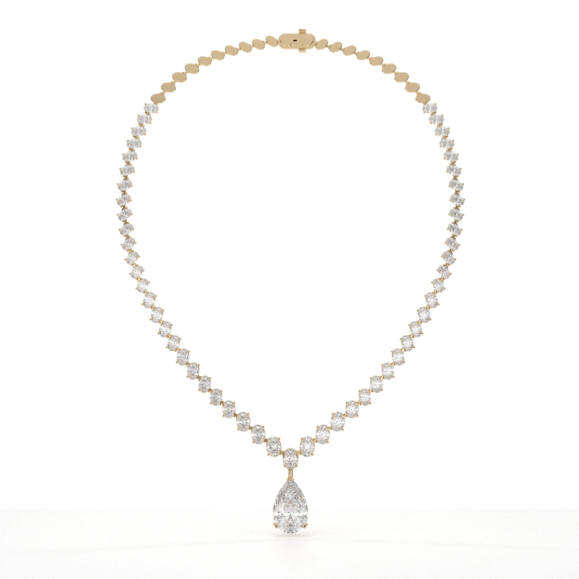 Pear And Oval Lab Grown Diamond Drop Necklace