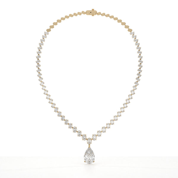 Pear And Oval Lab Grown Diamond Drop Necklace
