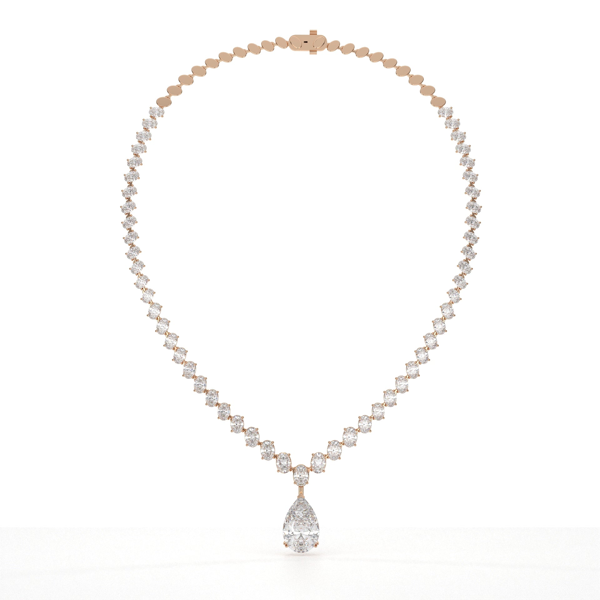 Pear And Oval Lab Grown Diamond Drop Necklace