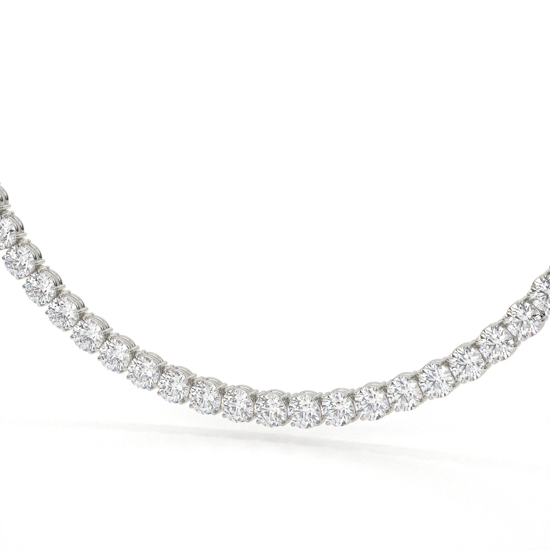 62 Carat Round Cut Lab Diamond Tennis Necklace