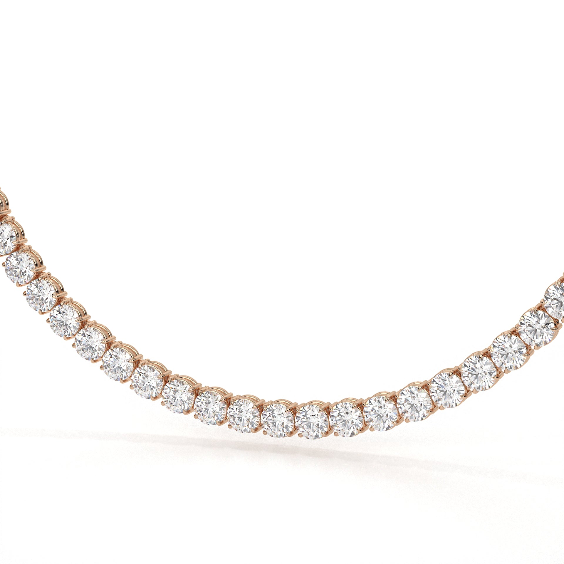 62 Carat Round Cut Lab Diamond Tennis Necklace