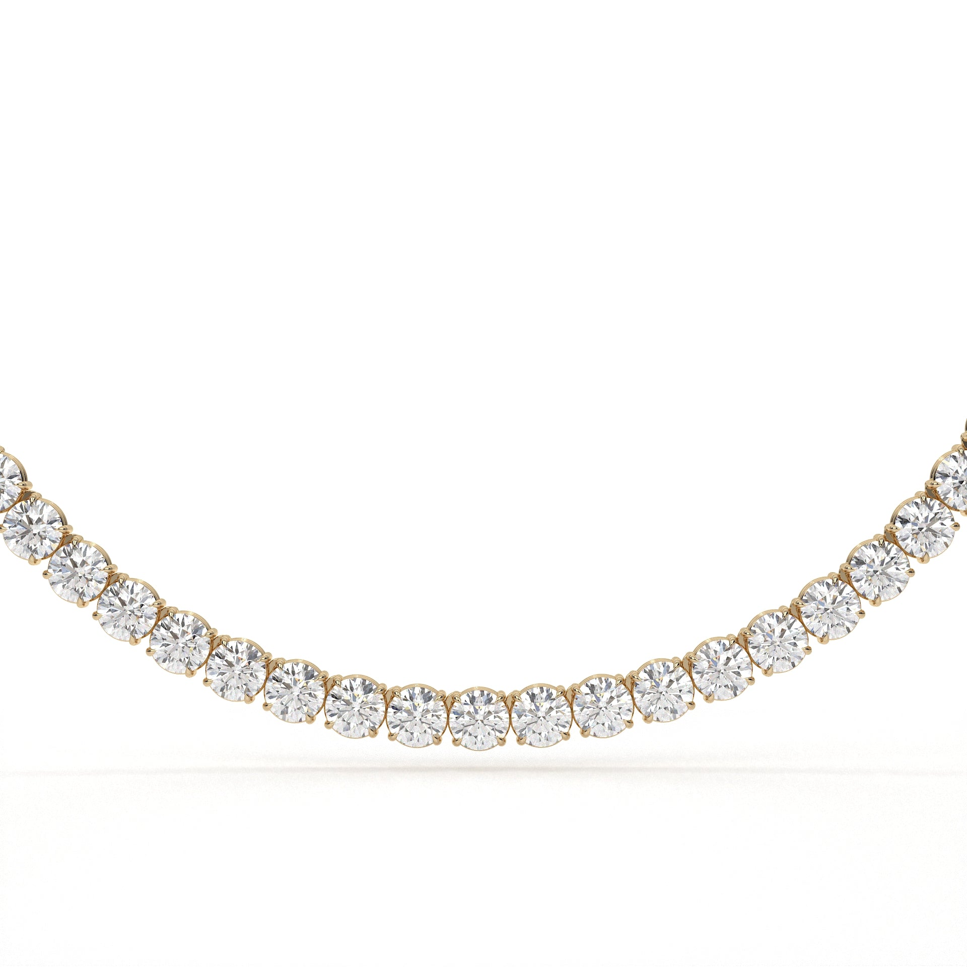 62 Carat Round Cut Lab Diamond Tennis Necklace