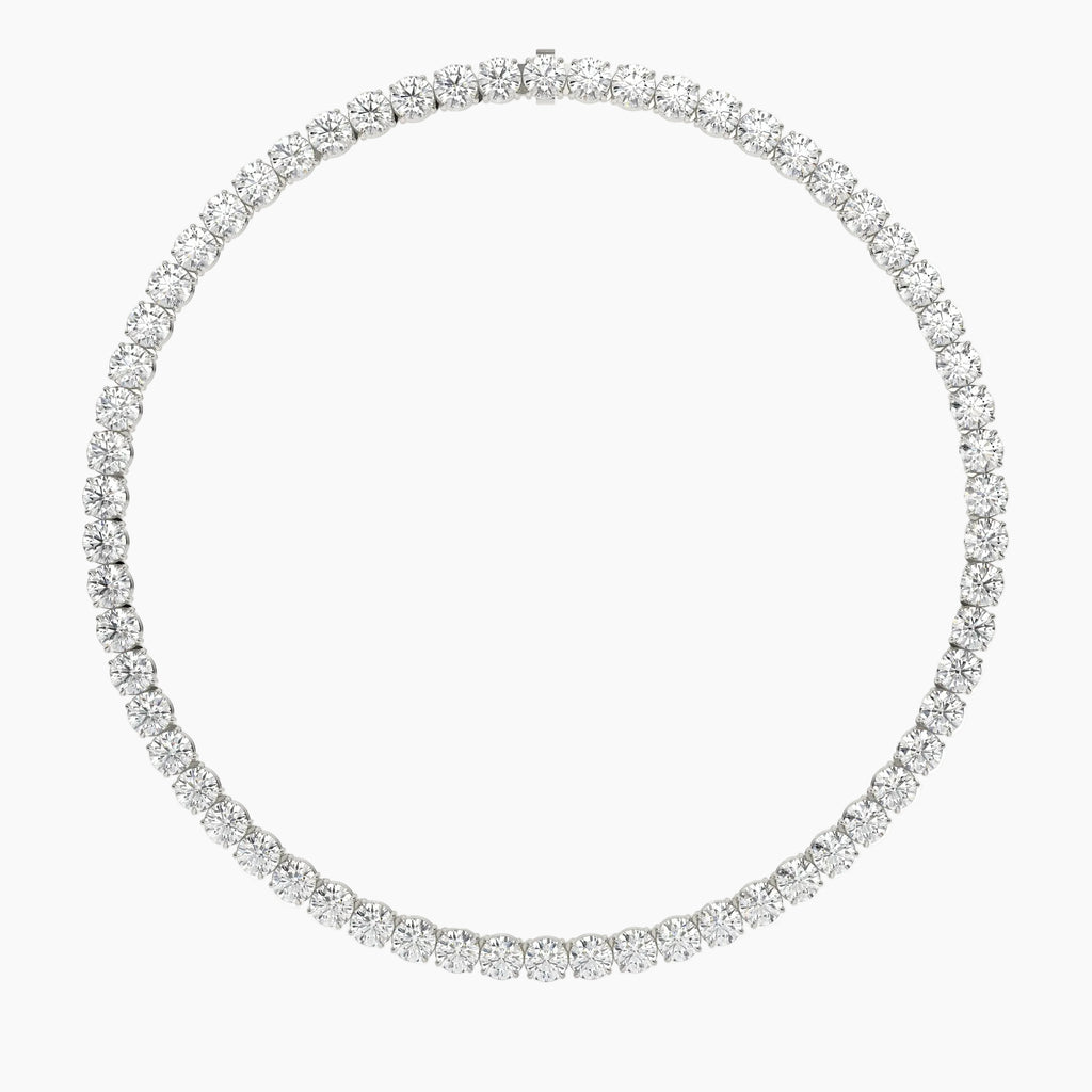 62 Carat Round Cut Lab Diamond Tennis Necklace