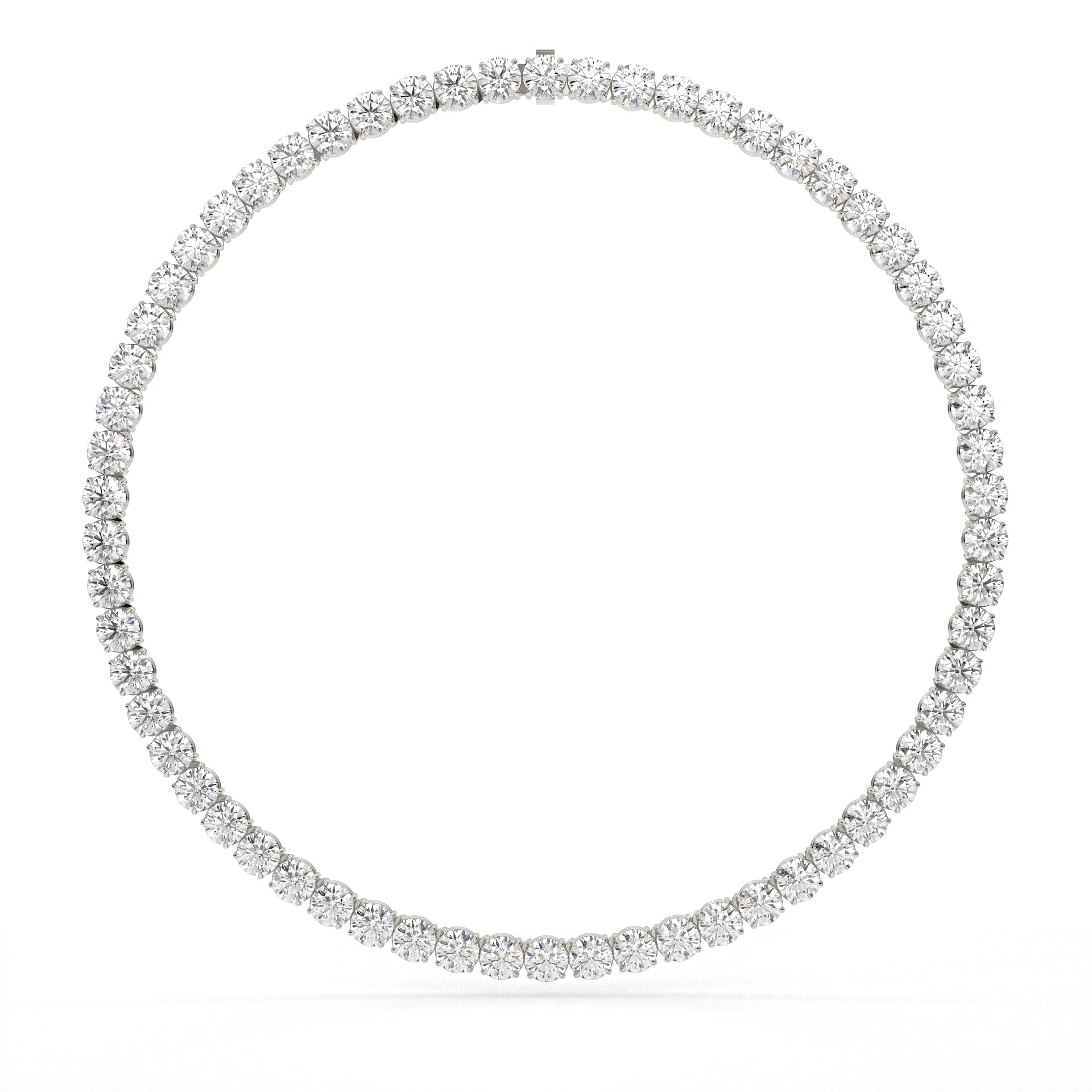 62 Carat Round Cut Lab Diamond Tennis Necklace