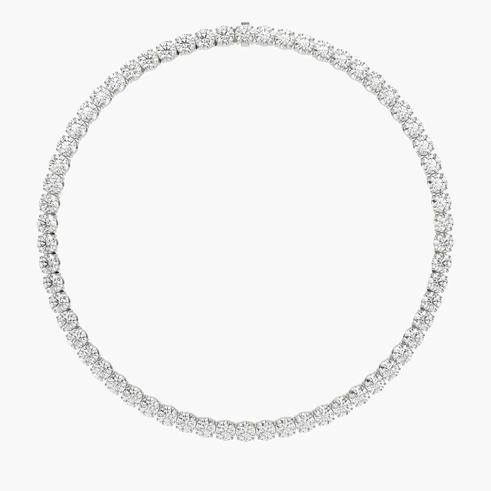 62 Carat Round Cut Lab Diamond Tennis Necklace
