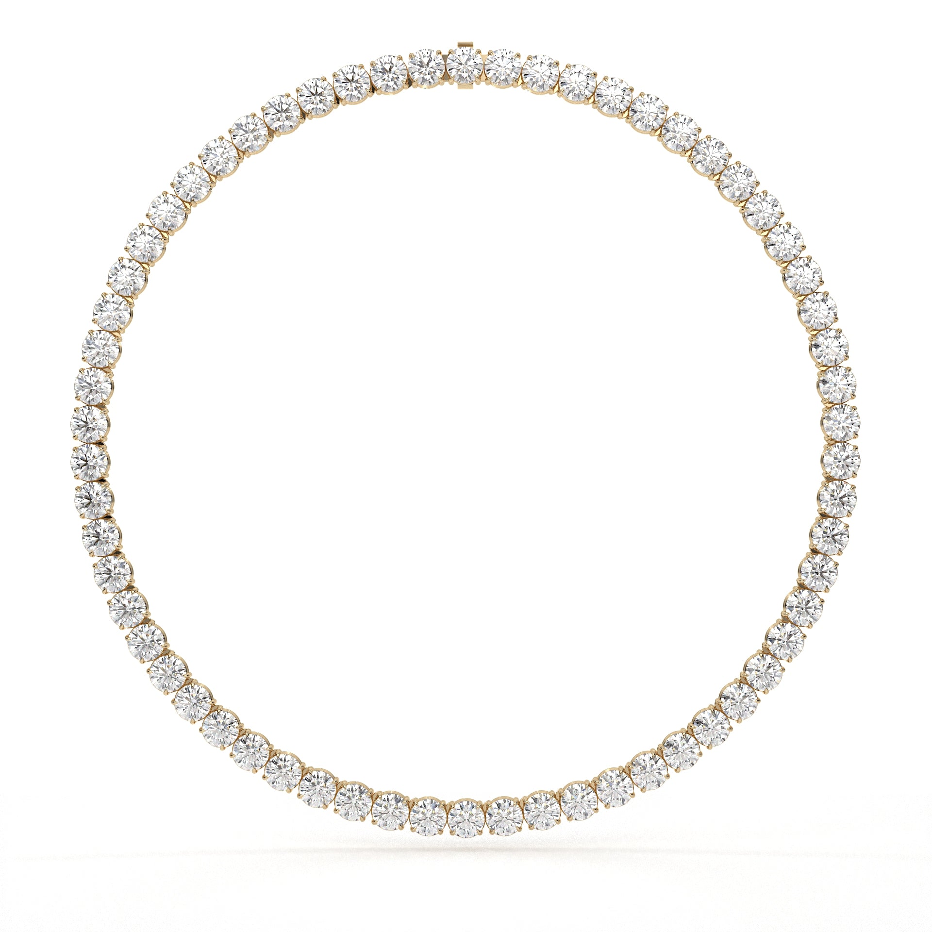 62 Carat Round Cut Lab Diamond Tennis Necklace