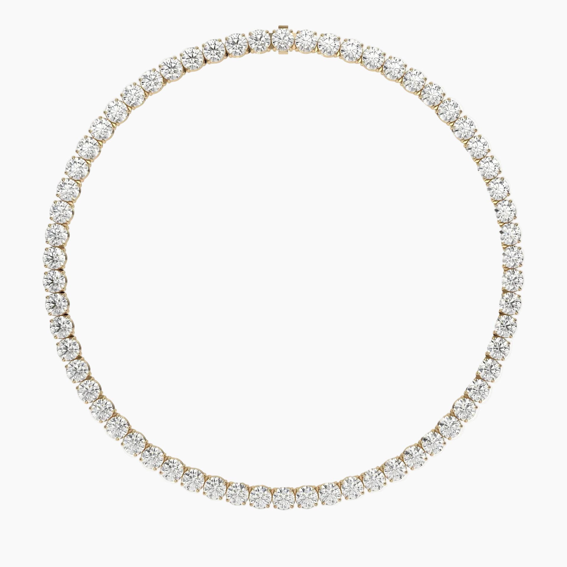 62 Carat Round Cut Lab Diamond Tennis Necklace