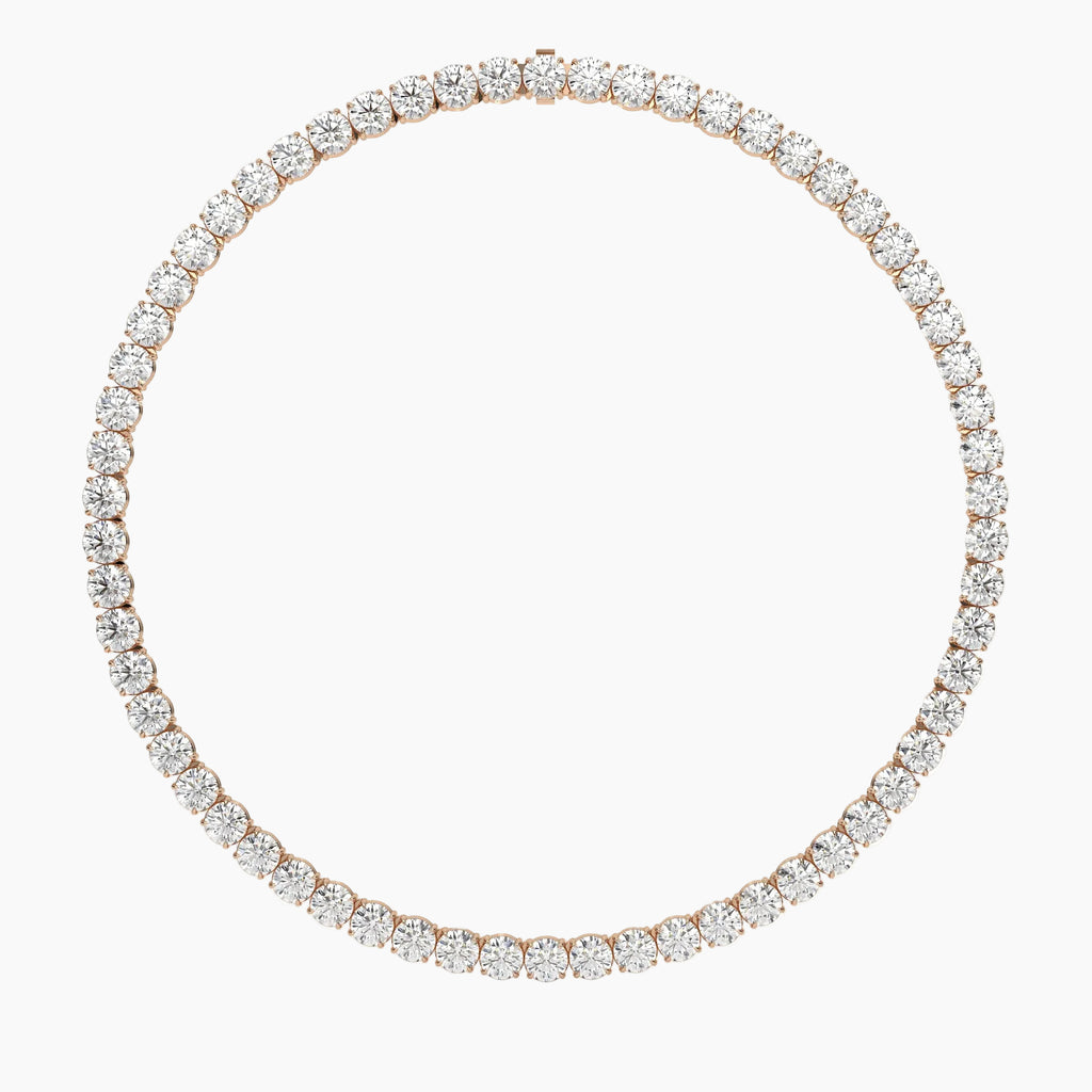 62 Carat Round Cut Lab Diamond Tennis Necklace