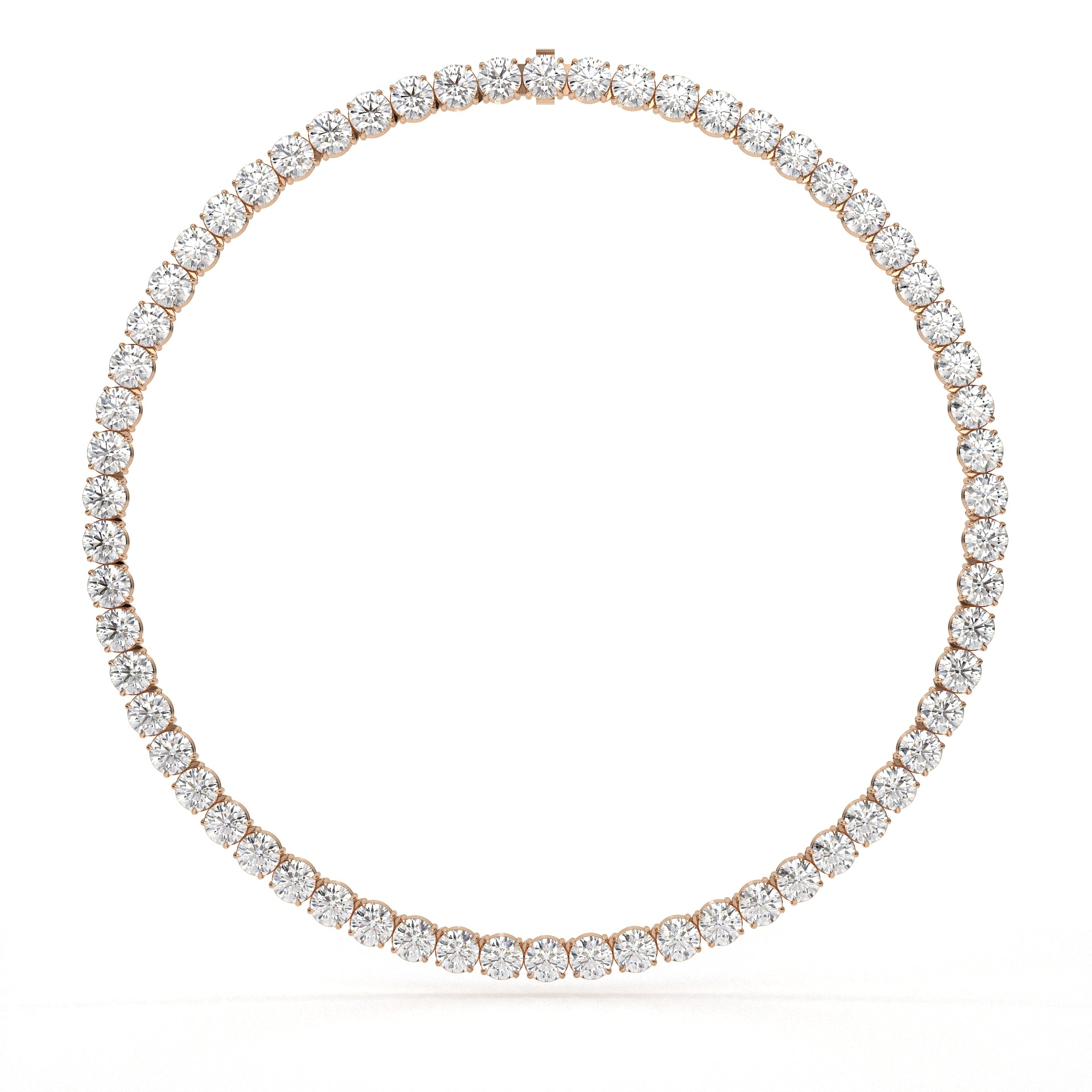 62 Carat Round Cut Lab Diamond Tennis Necklace