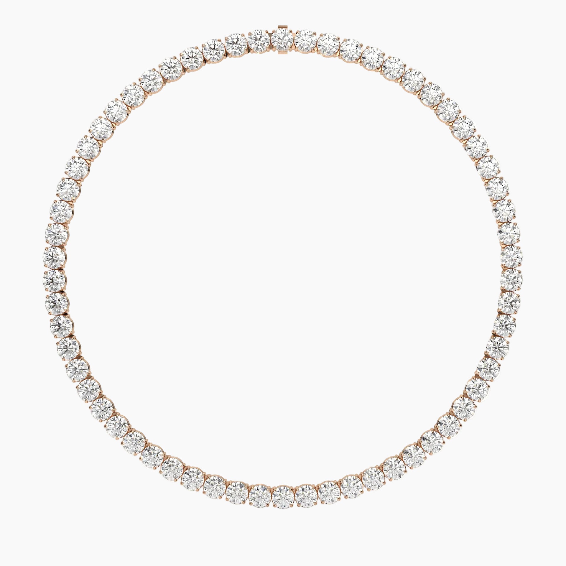 62 Carat Round Cut Lab Diamond Tennis Necklace
