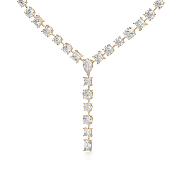 Multi Shape Lab Grown Diamond Y Necklace