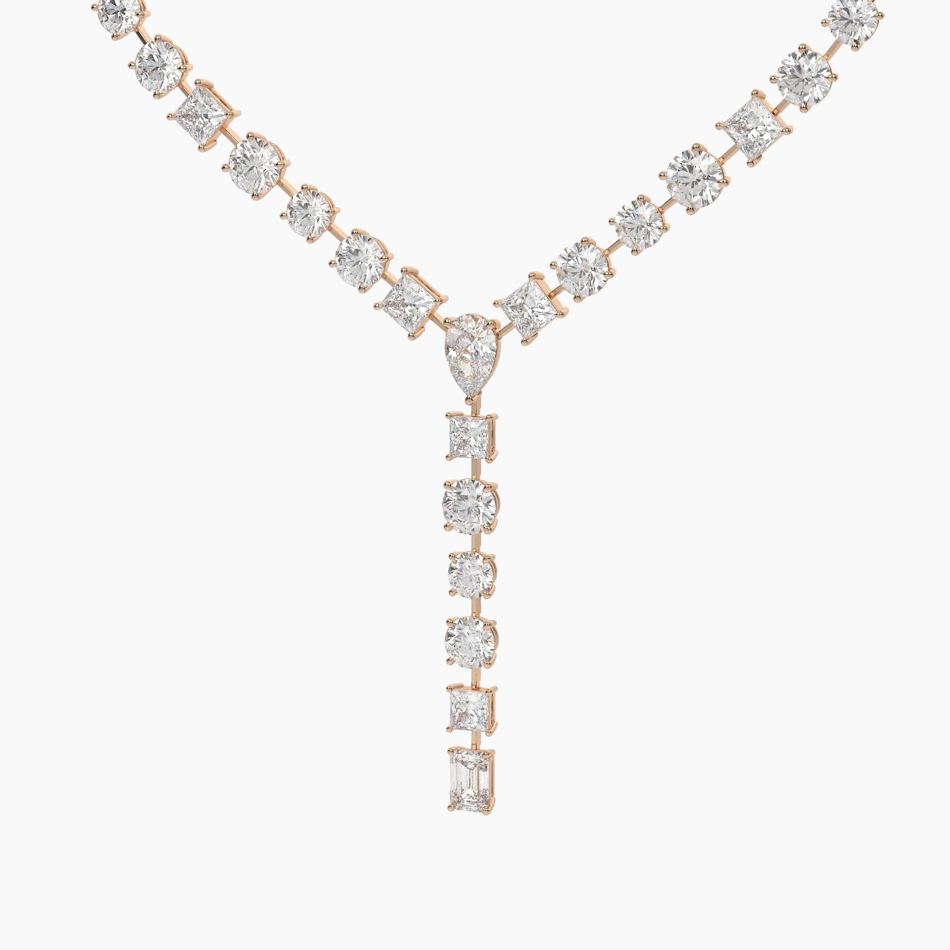32.5 Carat Multi Shape Lab Grown Diamond Y Necklace