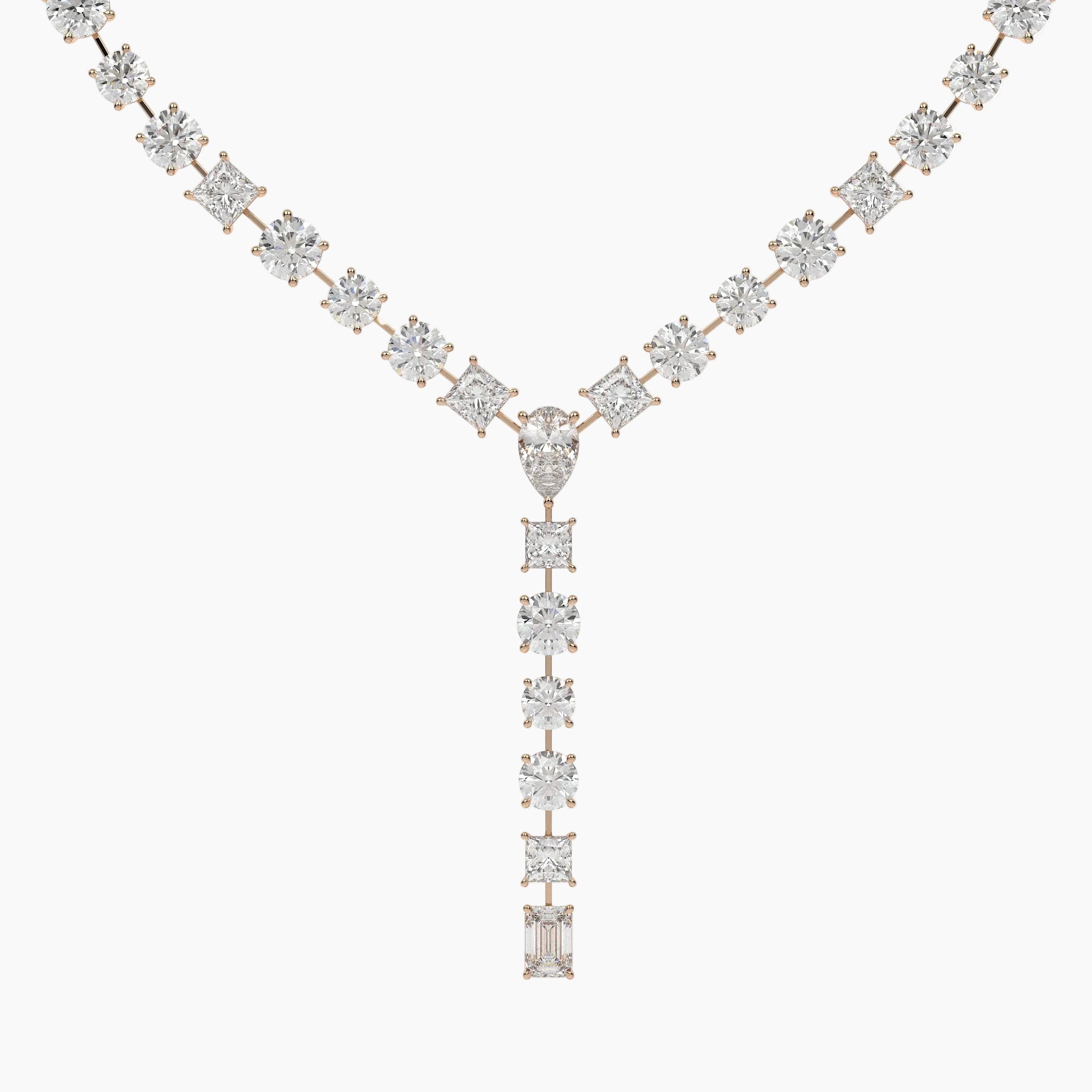 32.5 Carat Multi Shape Lab Grown Diamond Y Necklace