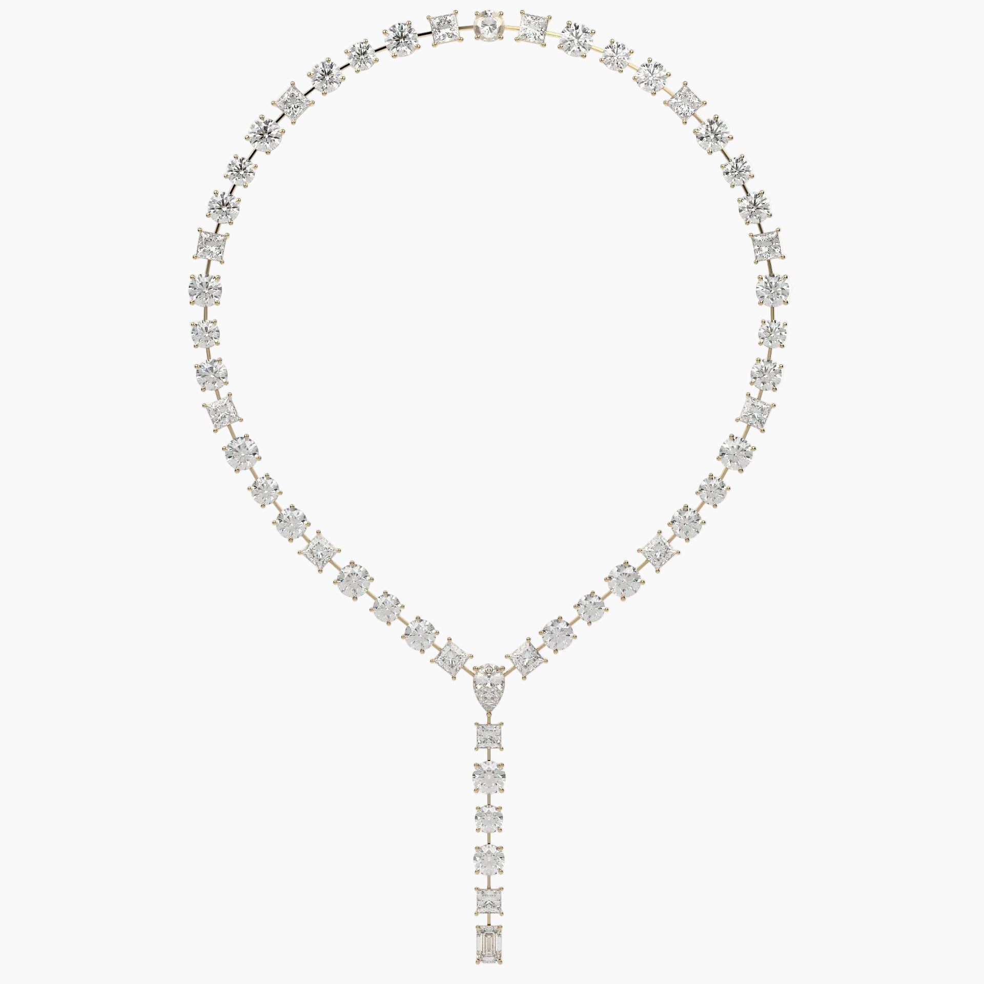 32.5 Carat Multi Shape Lab Grown Diamond Y Necklace
