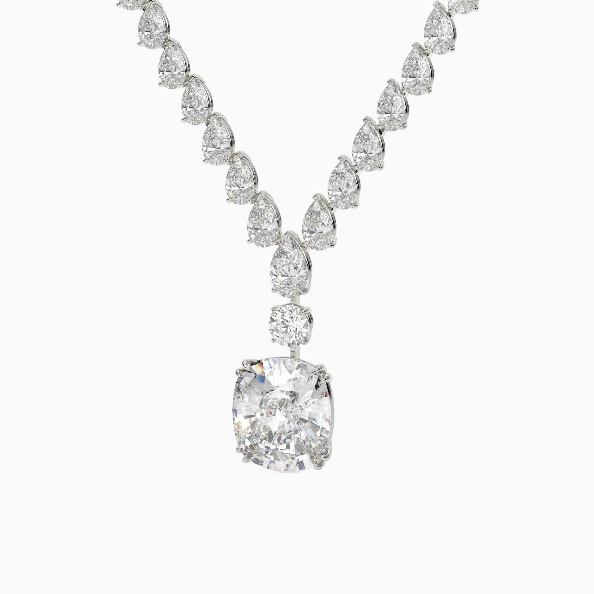 50 Carat Multi Shape Lab Diamond Drop Necklace