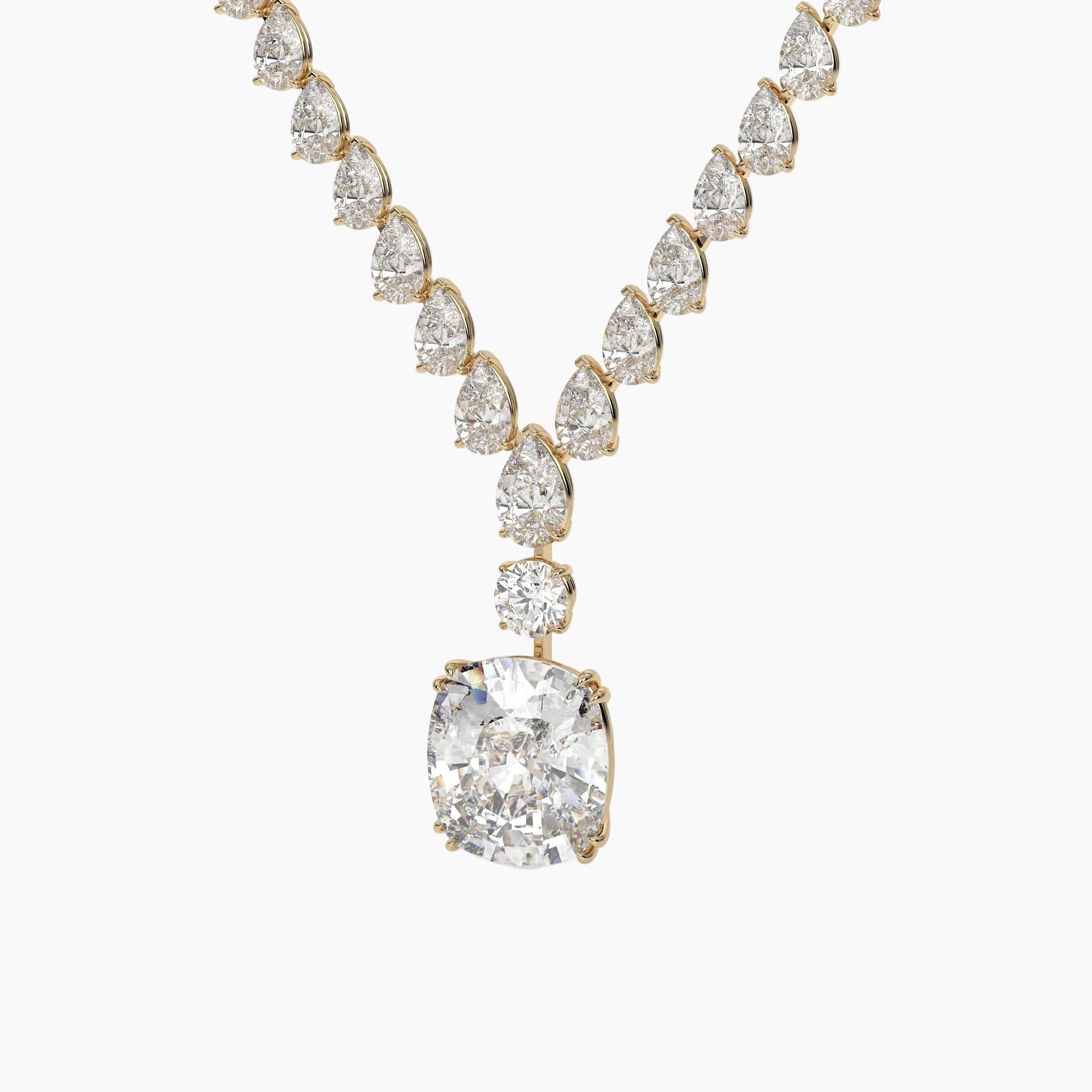 50 Carat Multi Shape Lab Diamond Drop Necklace
