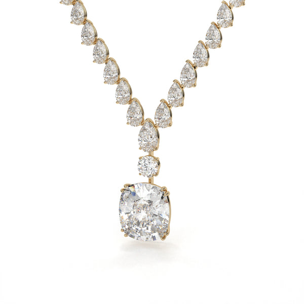 Multi Shape Lab Diamond Drop Necklace