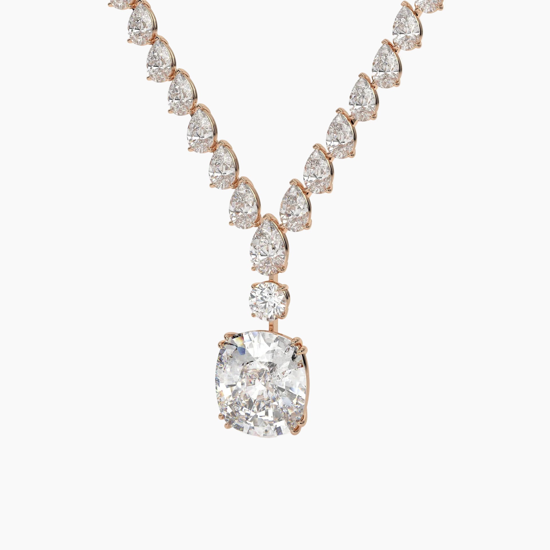 50 Carat Multi Shape Lab Diamond Drop Necklace